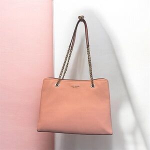 🩷NWT KATE SPADE ♠️ Blush Pink Pebbled Leather Chain-Handle Tote